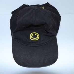 Nirvana Smiley Face Band Logo Black Adjustable Hat
